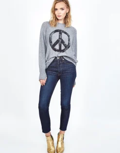 Best Ladona Vintage Peace Cashmere Sweater W/Thumbholes Women Sweaters & Knits