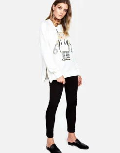 Outlet Les Fashion Robot L/S Pullover W/ Side Zippers Women Long Sleeve