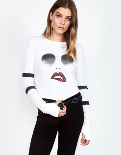 Shop Mckinley Pierced Biting Lip Face L/S Fitted Thermal Women Long Sleeve