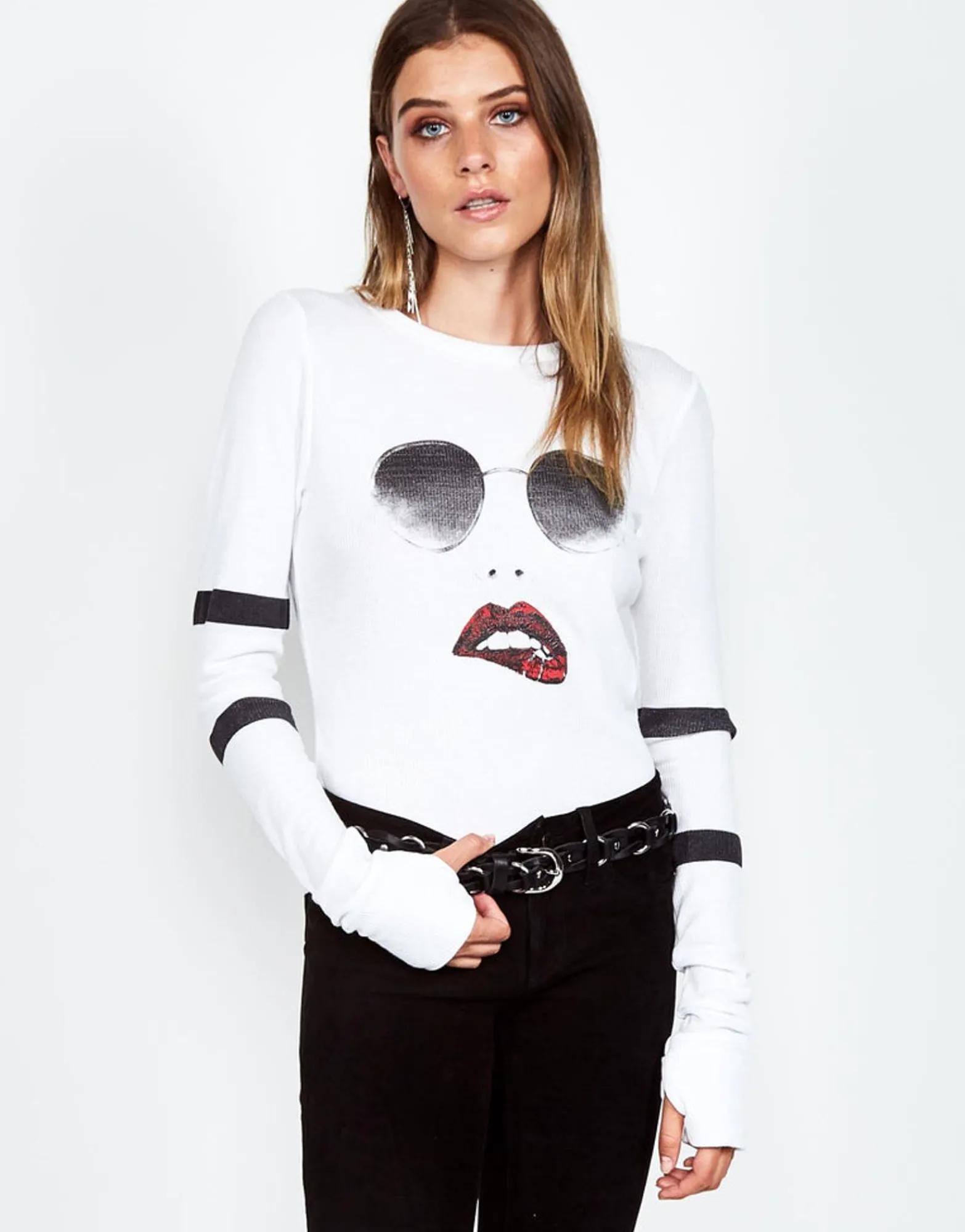 Shop Mckinley Pierced Biting Lip Face L/S Fitted Thermal Women Long Sleeve