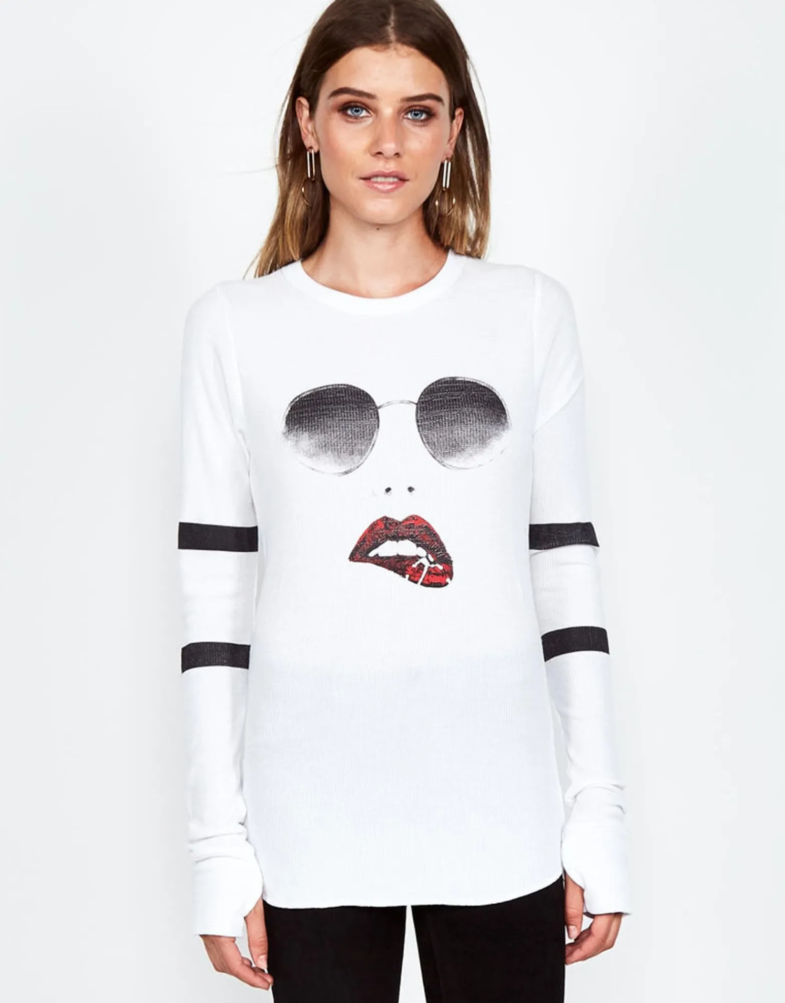 Shop Mckinley Pierced Biting Lip Face L/S Fitted Thermal Women Long Sleeve