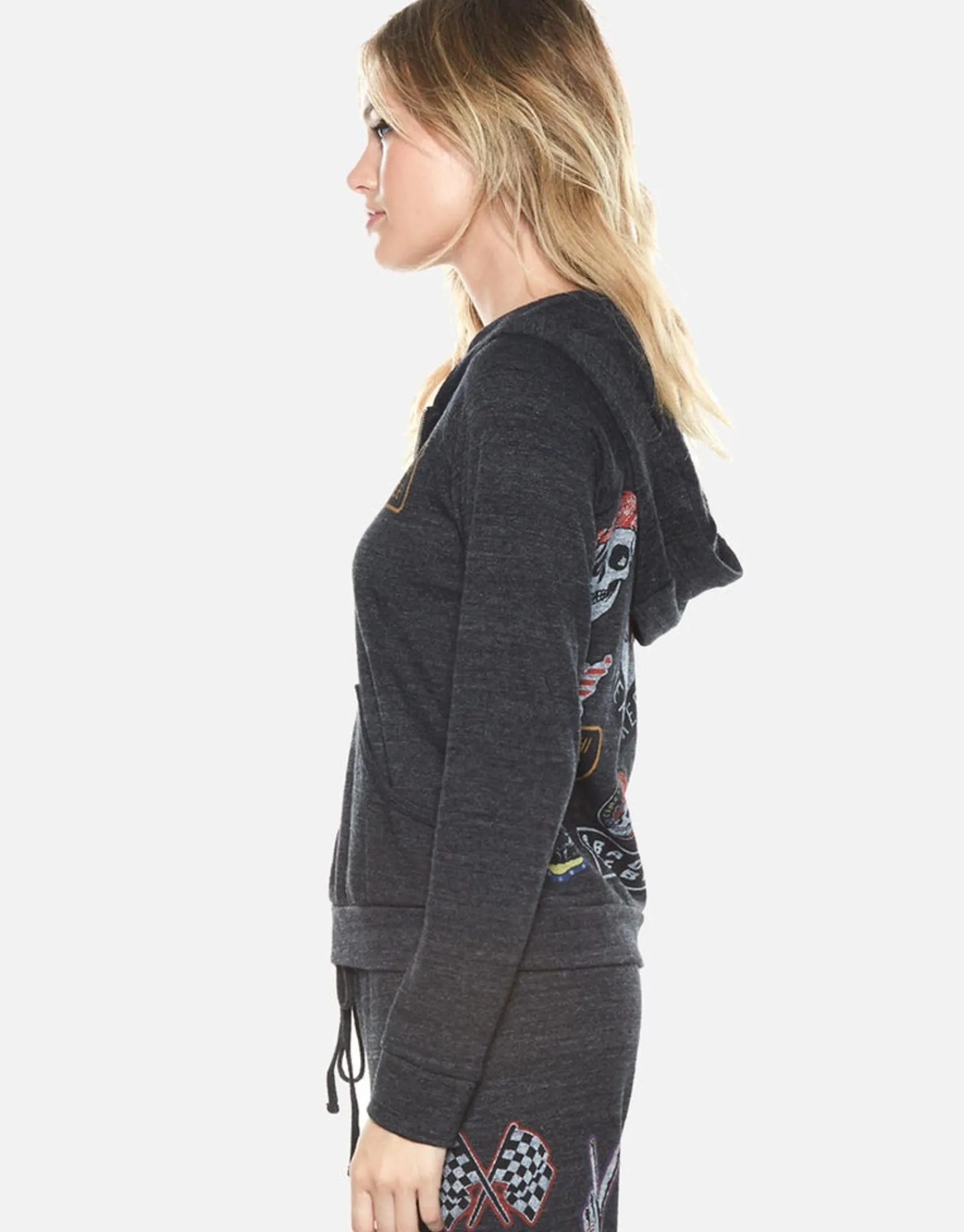 Clearance Noella Heart Breaker Vintage Zip Up Hoodie Women Hoodies