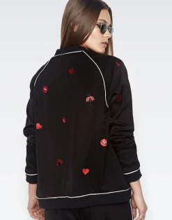 Online Paris Ladybug Love Kiss L/S Bomber Jacket W/Piping Women Jackets