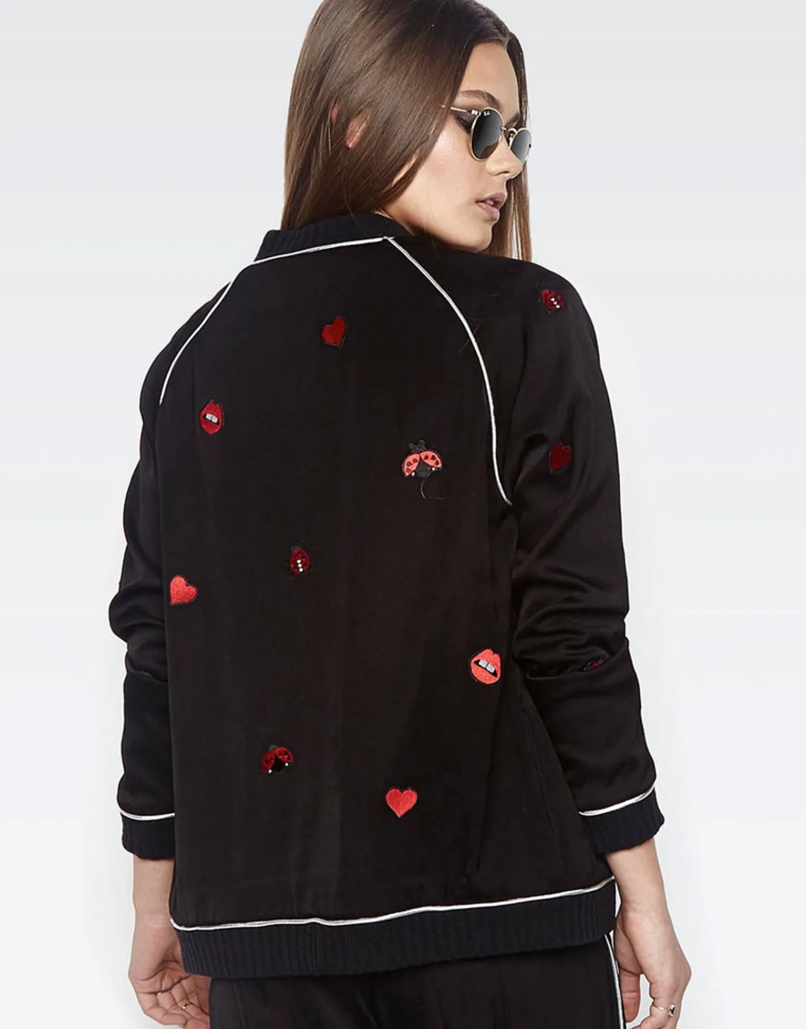Online Paris Ladybug Love Kiss L/S Bomber Jacket W/Piping Women Jackets