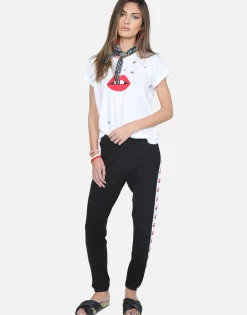 Best Sale Red Gap Mouth W/ Grommets S/S Vintage Tee - Croft Women Short Sleeve