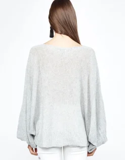Hot Sash Heart Eye Skull Oversized Draped Cashmere Sweater Women Sweaters & Knits