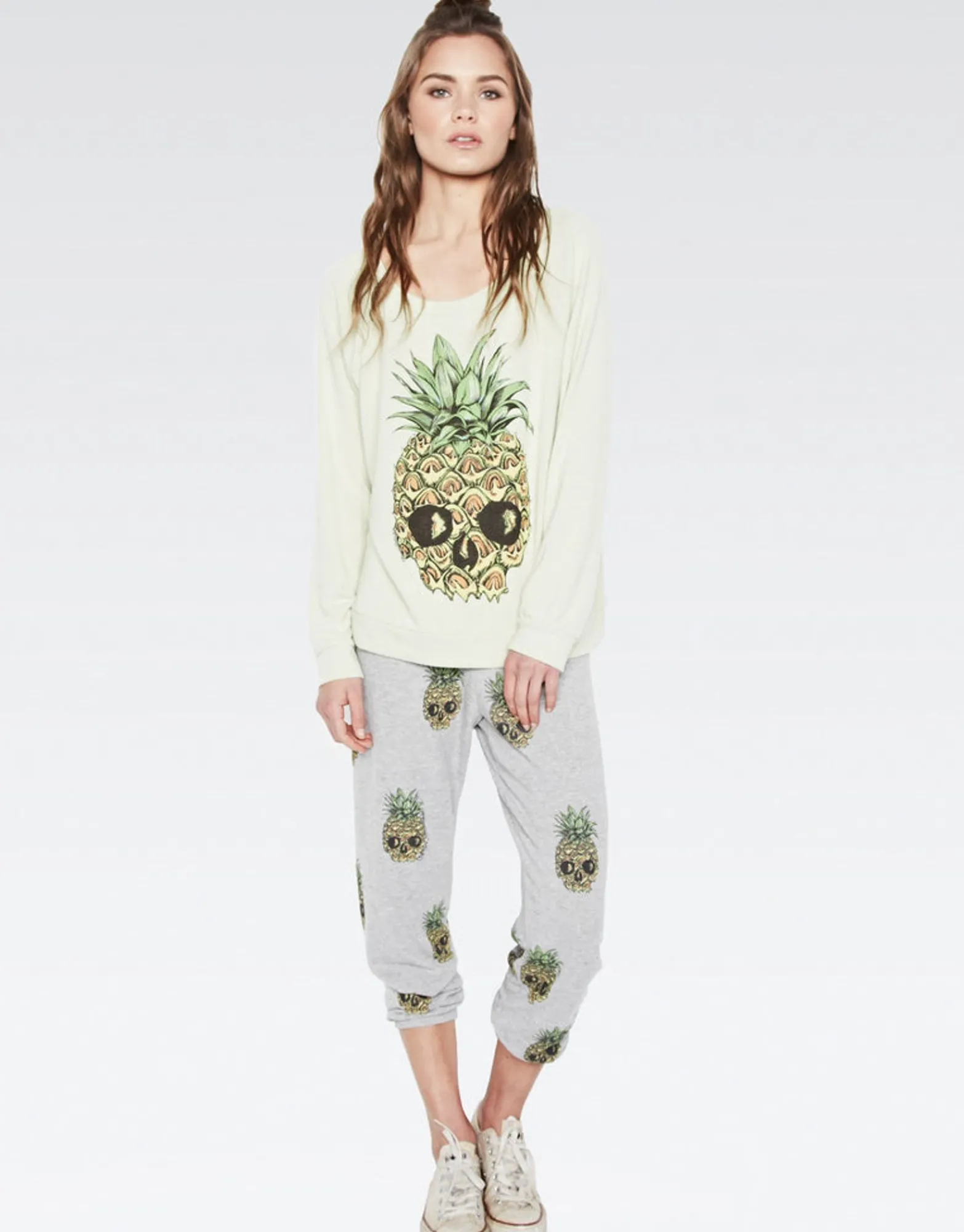 Sale Women'S Alana Mini Color Pineapple Skulls Crop Sweat Pant Women Crop Sweatpants