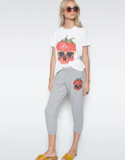 Best Sale Women'S Alana Strawberry Skull Crop Sweat Pant Women Crop Sweatpants
