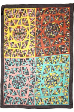 Clearance Women'S Victoria Tribal Silk Chiffon Scarfulti Lifestyle