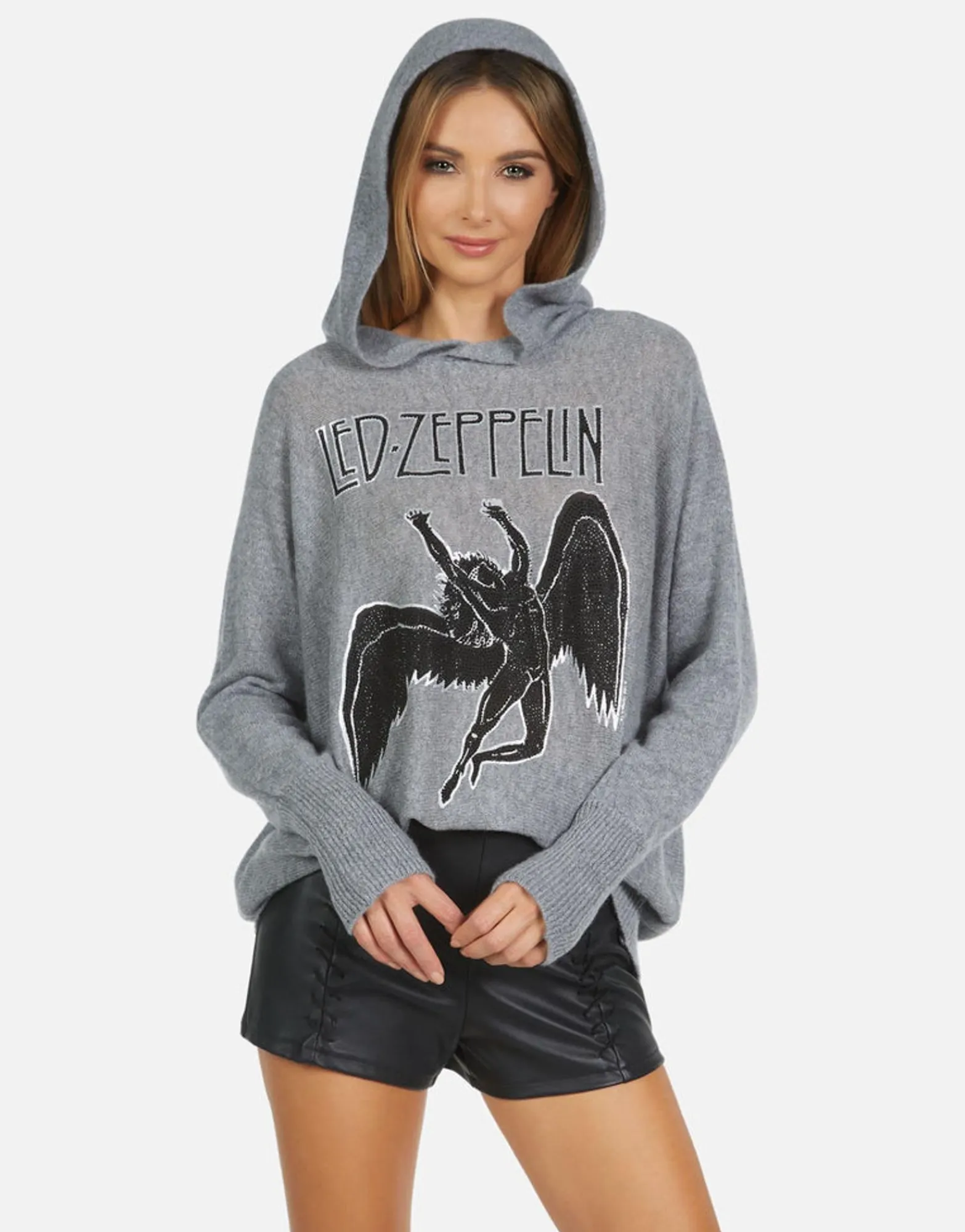 Shop Led Zeppelin Outline Cashmere Hoodie | Namiko By Women Sweaters & Knits