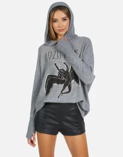 Shop Led Zeppelin Outline Cashmere Hoodie | Namiko By Women Sweaters & Knits