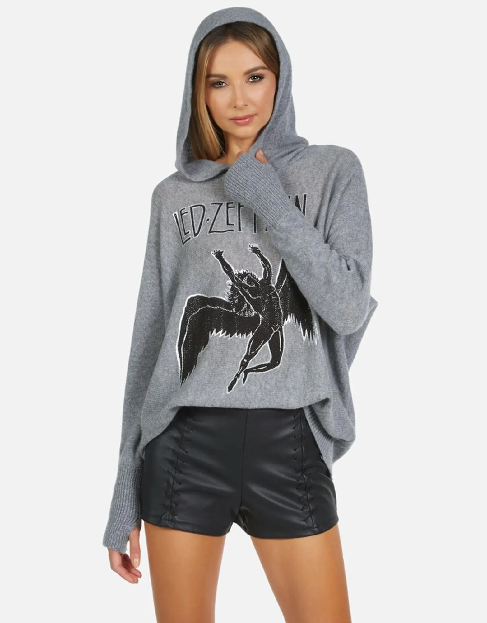 Shop Led Zeppelin Outline Cashmere Hoodie | Namiko By Women Sweaters & Knits