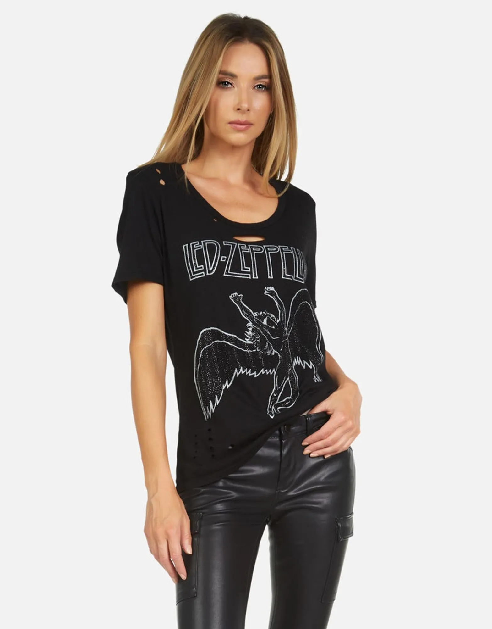 Clearance Led Zeppelin Outline Vintage Concert Tee | Myra By Women Short Sleeve