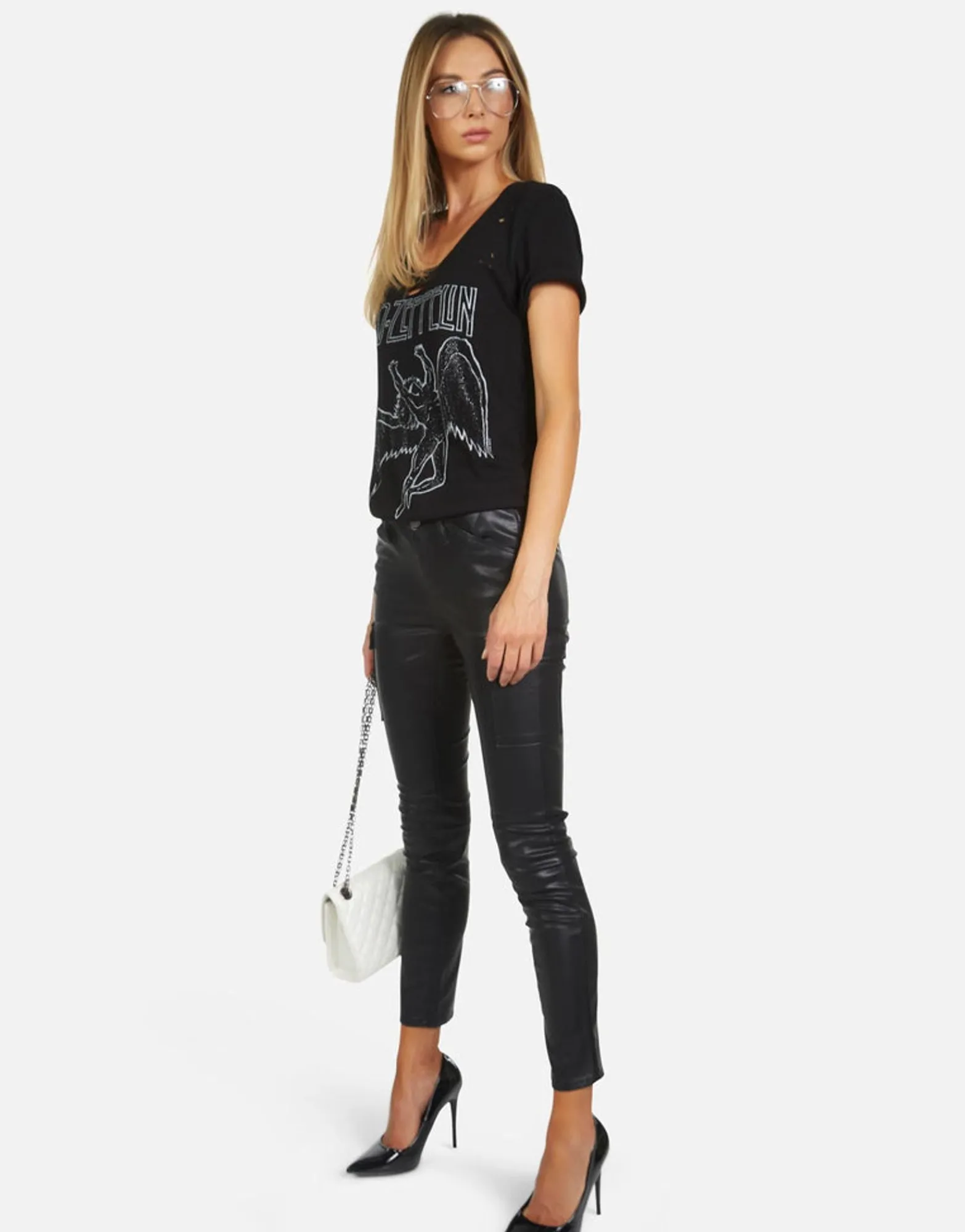 Clearance Led Zeppelin Outline Vintage Concert Tee | Myra By Women Short Sleeve