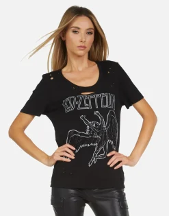 Clearance Led Zeppelin Outline Vintage Concert Tee | Myra By Women Short Sleeve
