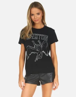 Store Led Zeppelin Outline Vintage Tee | Edda X By Women Short Sleeve