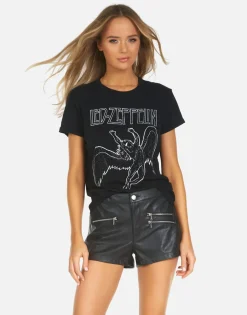 Store Led Zeppelin Outline Vintage Tee | Edda X By Women Short Sleeve