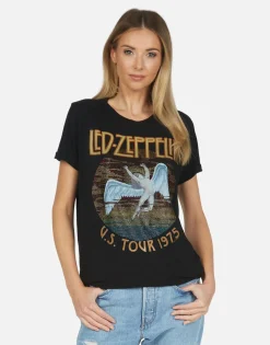 Cheap Led Zeppelin Vintage 1975 Tour Tee | Edda By Women Short Sleeve