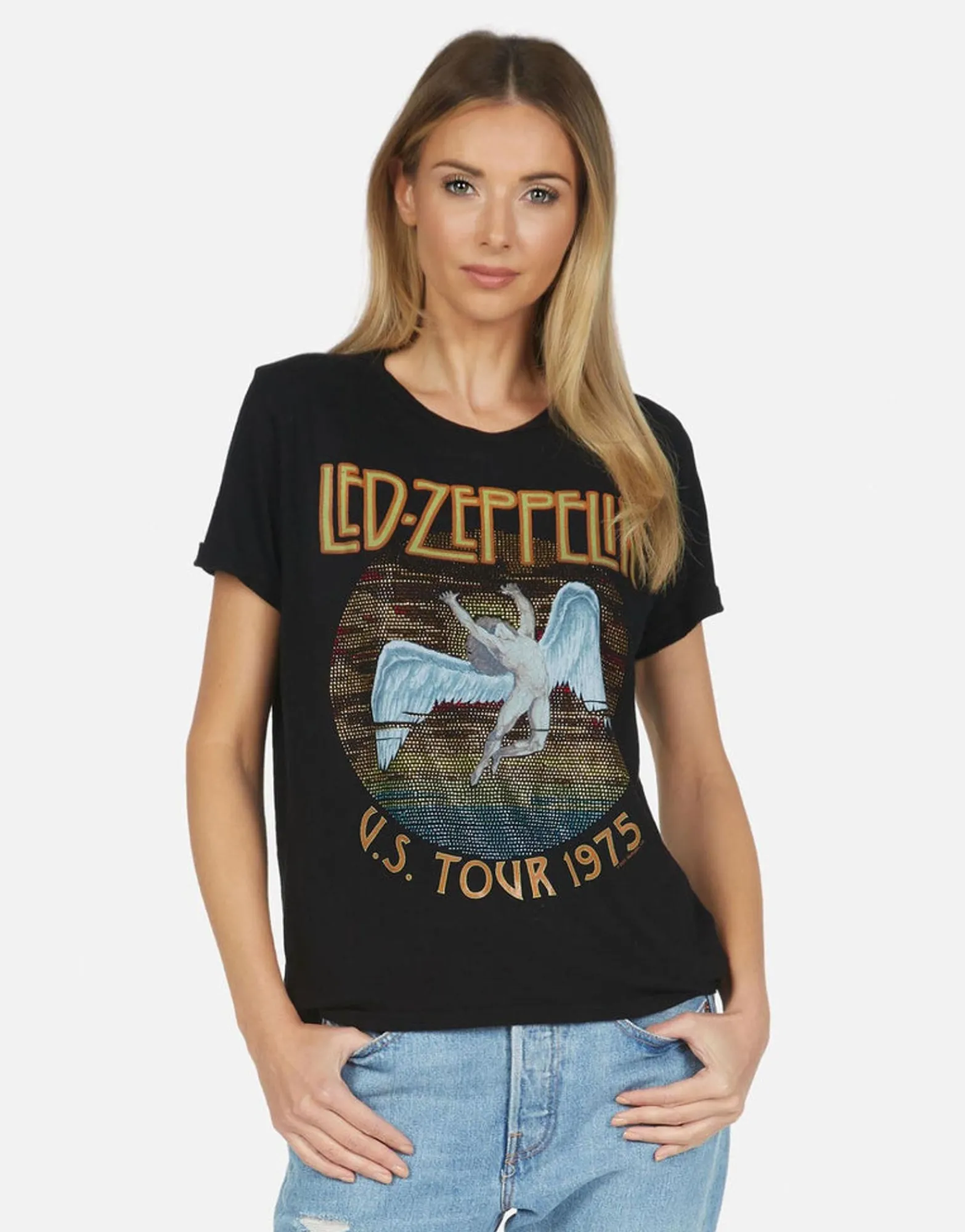 Cheap Led Zeppelin Vintage 1975 Tour Tee | Edda By Women Short Sleeve