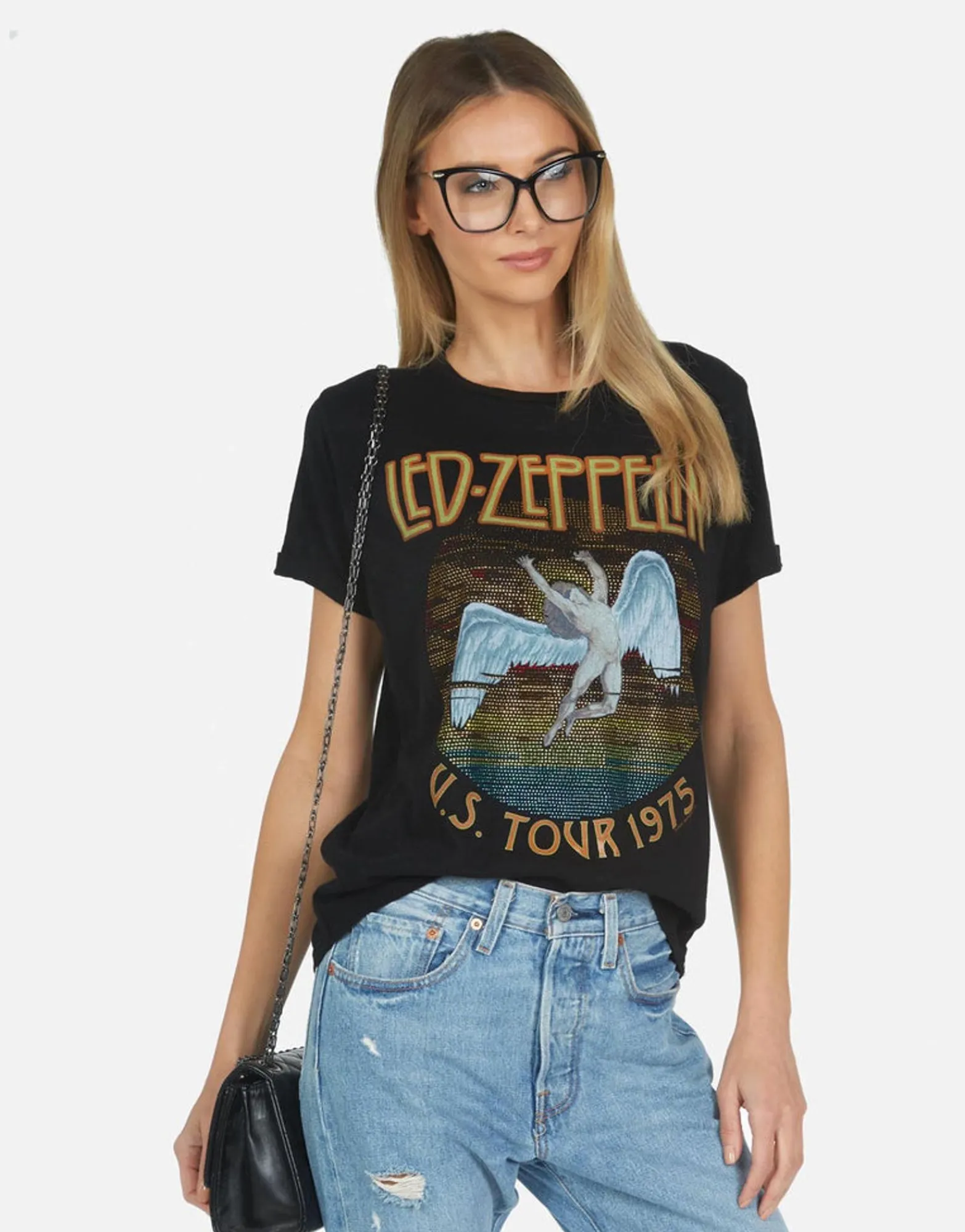 Cheap Led Zeppelin Vintage 1975 Tour Tee | Edda By Women Short Sleeve