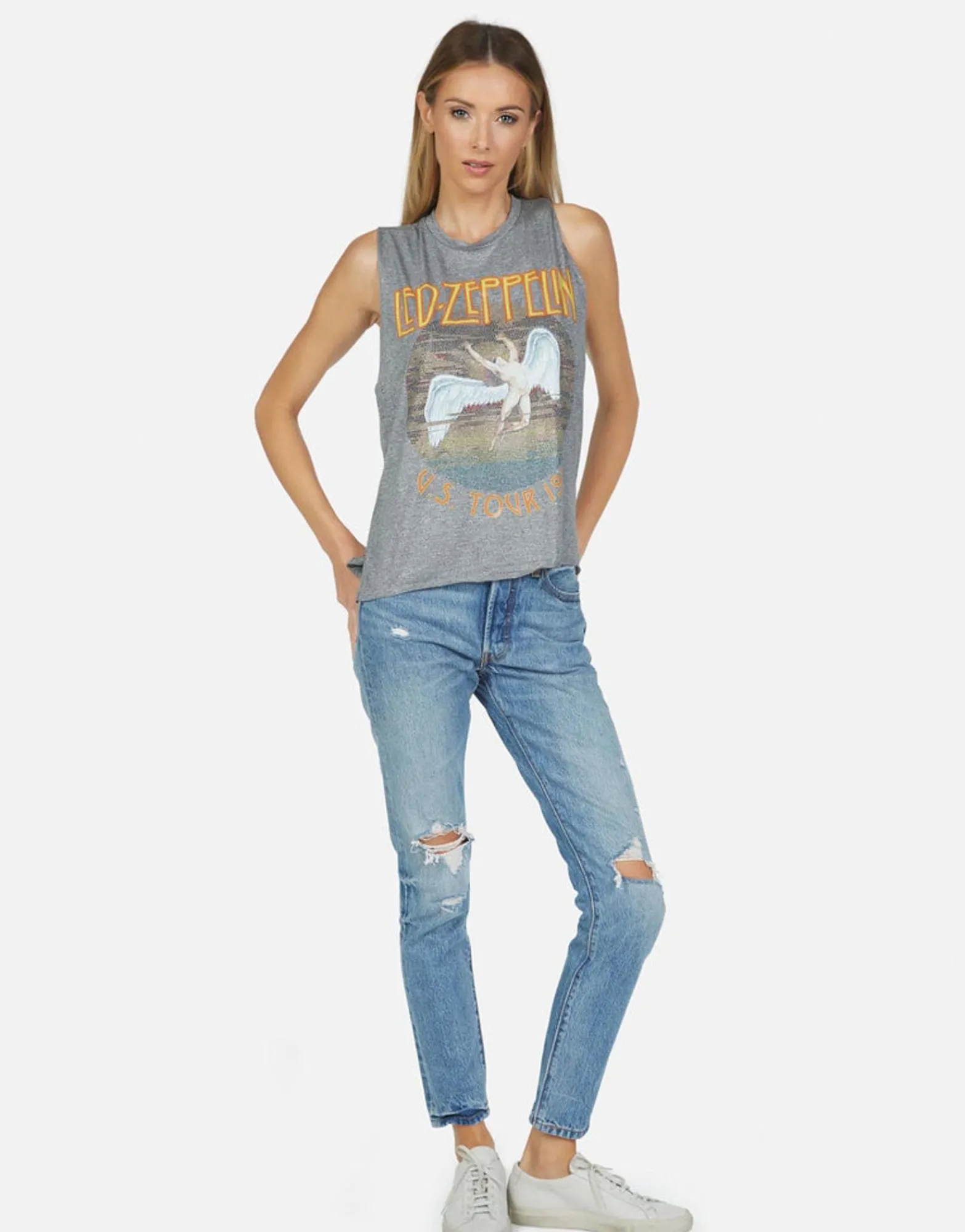 Sale Led Zeppelin Vintage 1975 Tour Tank Top | Kinzington By Women Tanks