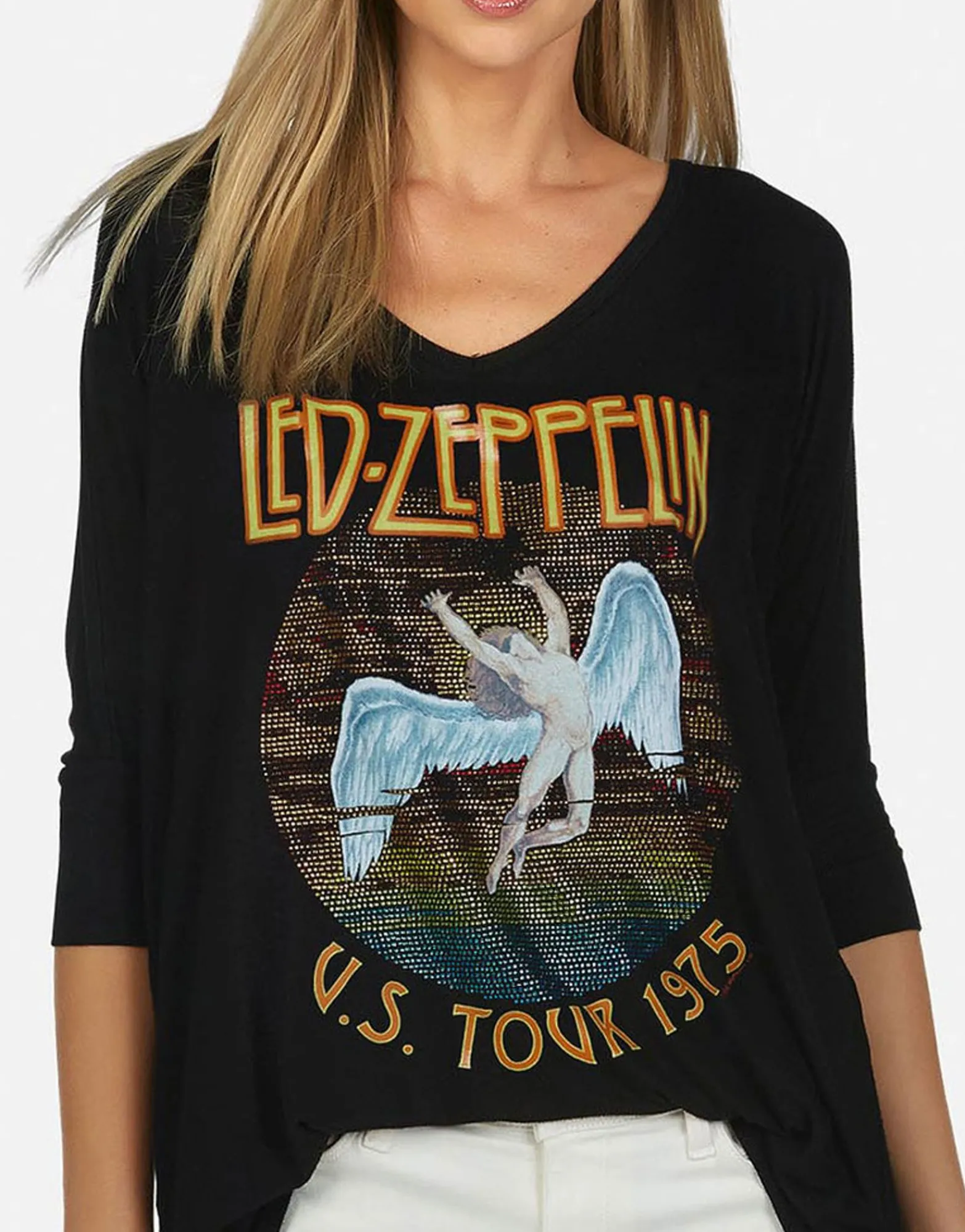 Best Sale Led Zeppelin Women'S 1975 Tour Top | Eva X By Women Short Sleeve