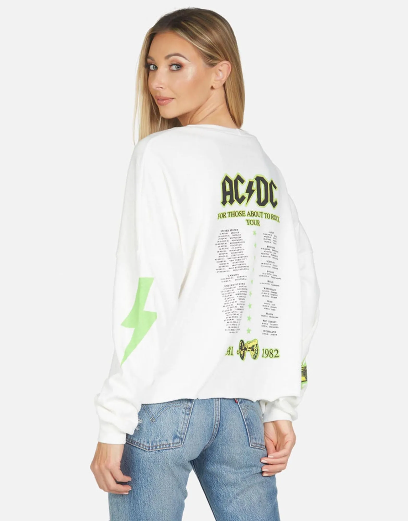 Shop Lee Ac/Dc Neon Stud Women Long Sleeve