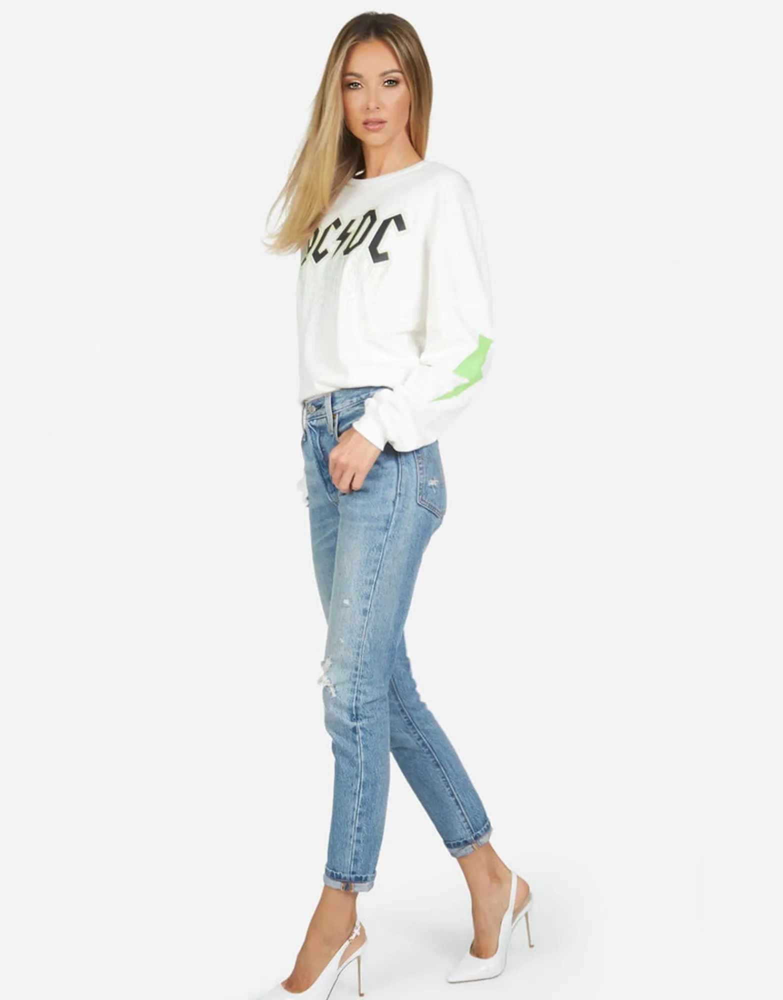 Shop Lee Ac/Dc Neon Stud Women Long Sleeve