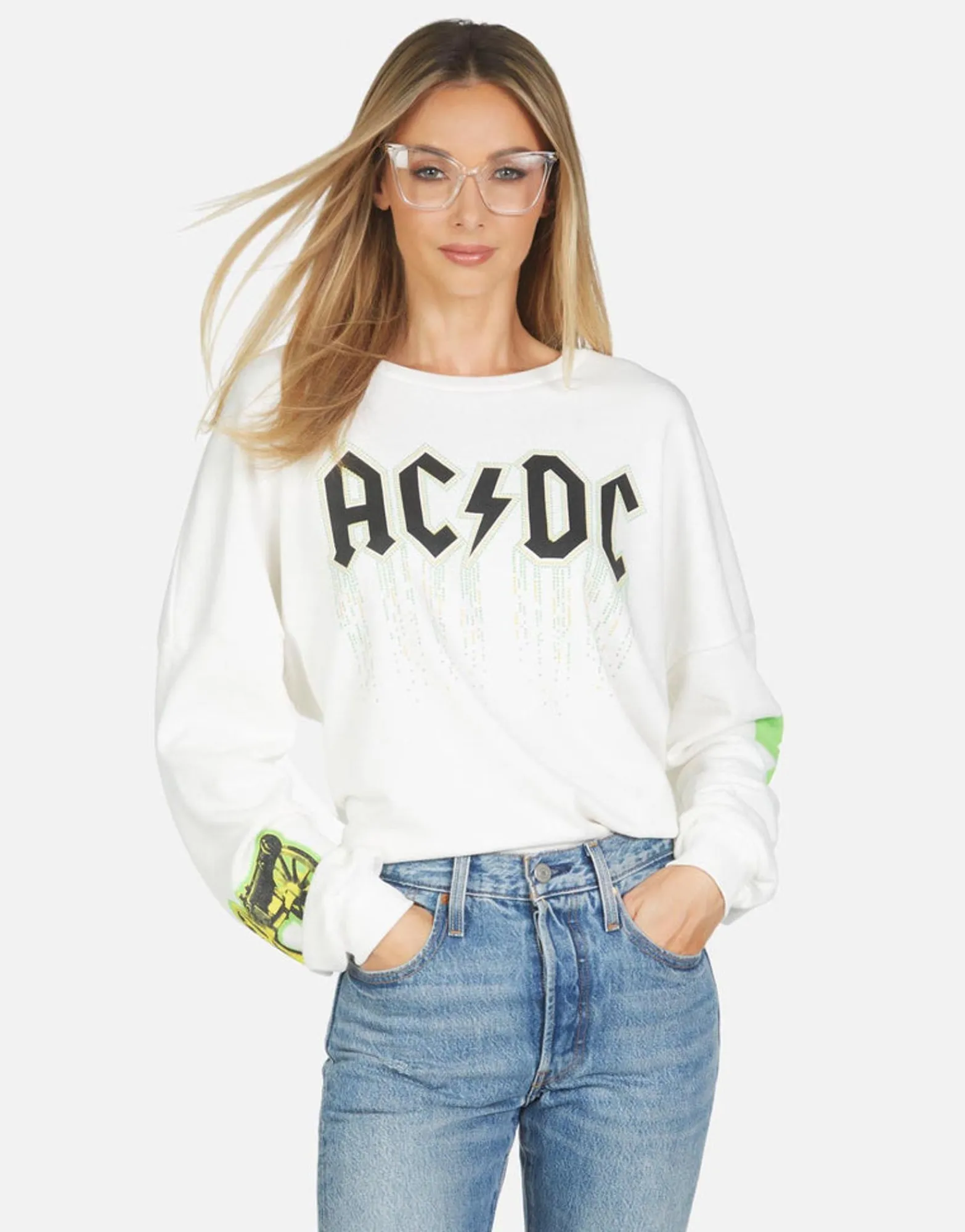 Shop Lee Ac/Dc Neon Stud Women Long Sleeve