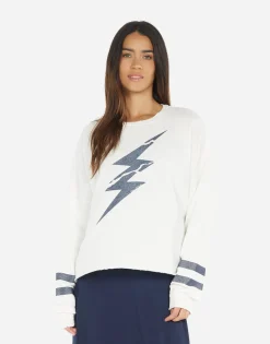 Hot Lee Cracked Lightning Bolt Women Long Sleeve