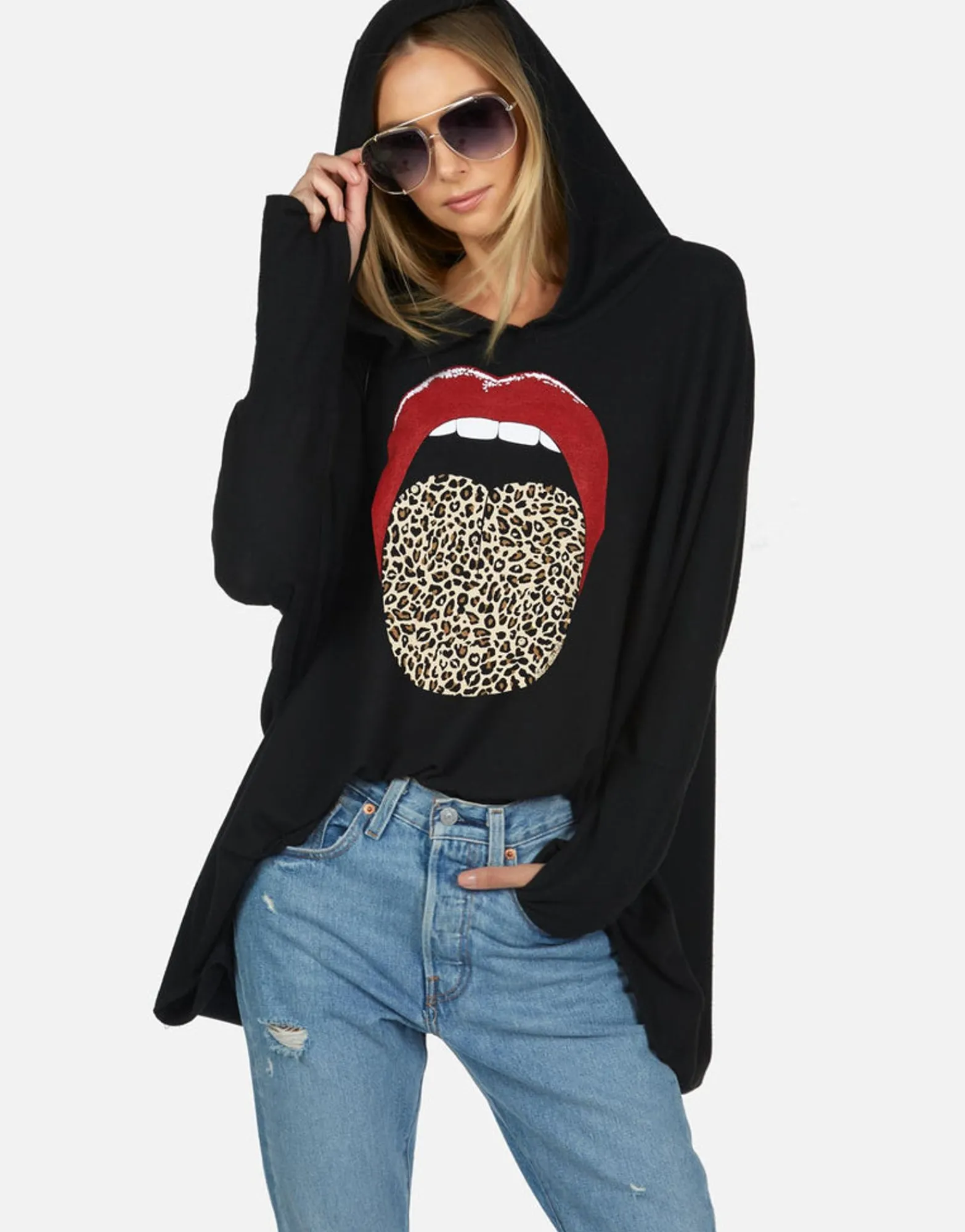 Flash Sale Leopard Tongue Pullover Hoodie | Wilma By Women Hoodies