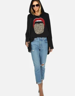 Flash Sale Leopard Tongue Pullover Hoodie | Wilma By Women Hoodies