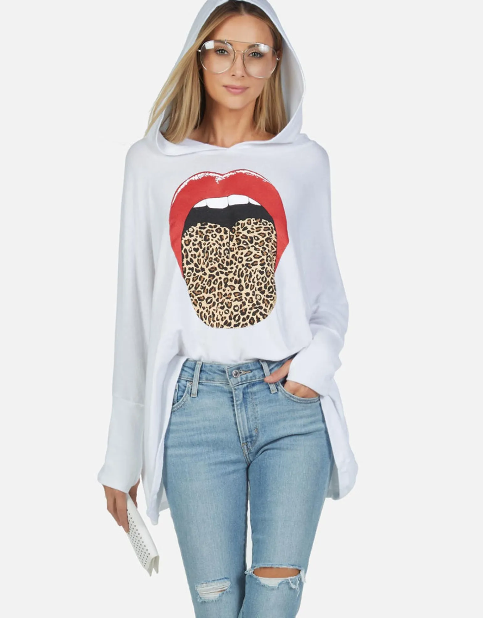Flash Sale Leopard Tongue Pullover Hoodie | Wilma By Women Hoodies