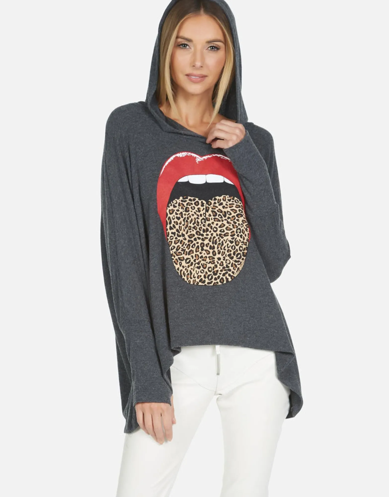 Flash Sale Leopard Tongue Pullover Hoodie | Wilma By Women Hoodies