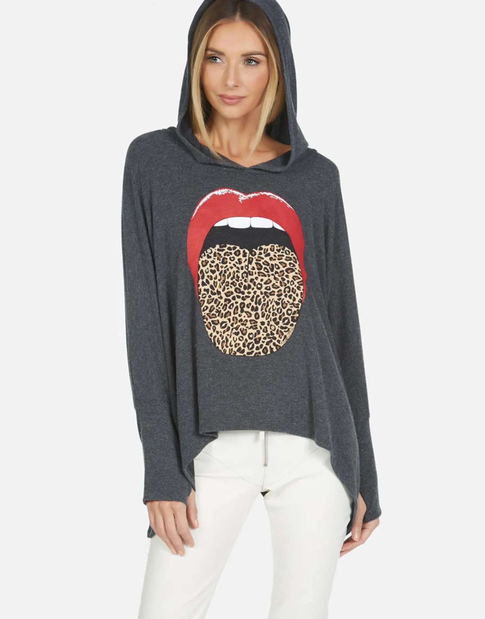 Flash Sale Leopard Tongue Pullover Hoodie | Wilma By Women Hoodies