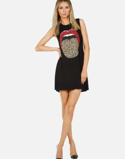 Online Leopard Tongue Sleeveless Dress | Deanna By Women Dresses