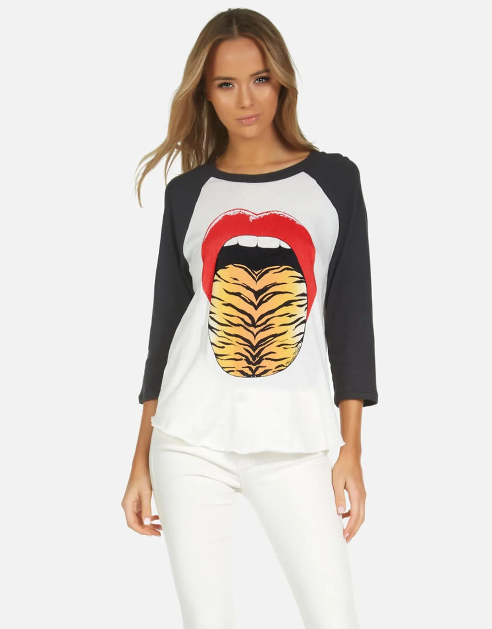 Hot Leopard Tongue Vintage Baseball Tee | Kenya By Women Short Sleeve