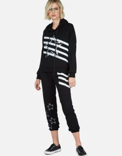 Cheap Lightning Bolt Star Pullover Hoodie W/ Side Zippers | Corbin Women Hoodies