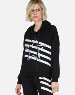 Cheap Lightning Bolt Star Pullover Hoodie W/ Side Zippers | Corbin Women Hoodies