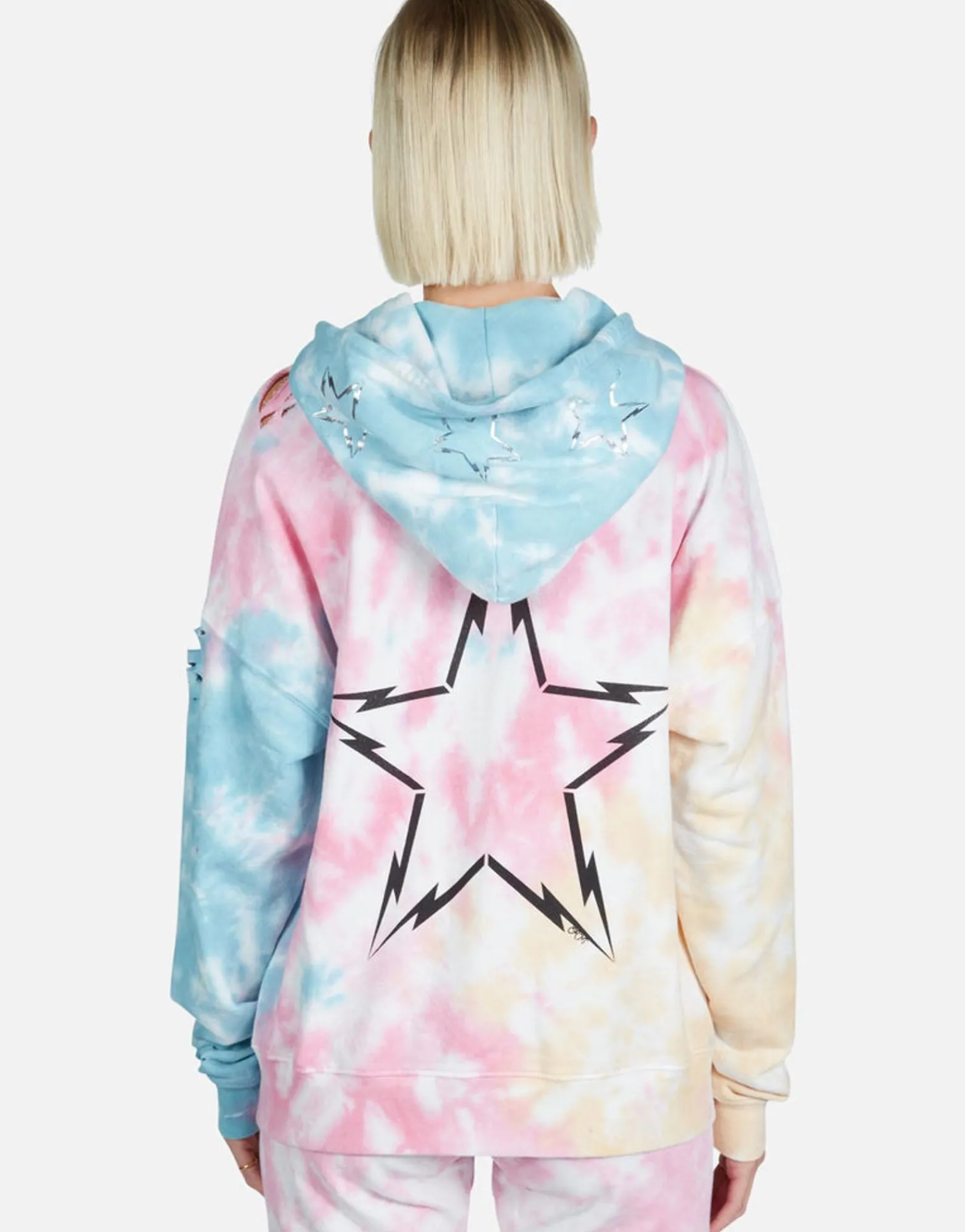 Flash Sale Lightning Bolt Star Zip Up Hoodie | Koa By Women Hoodies