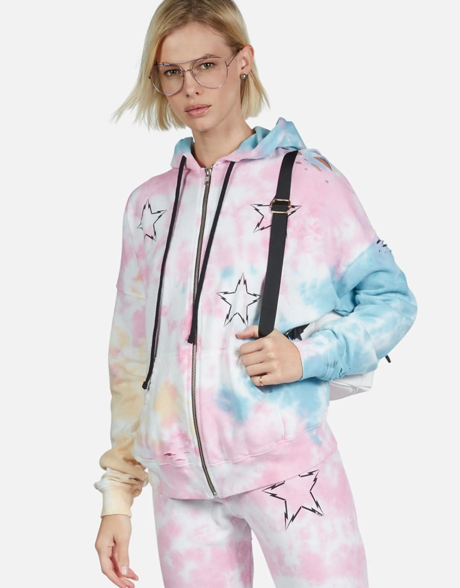 Flash Sale Lightning Bolt Star Zip Up Hoodie | Koa By Women Hoodies