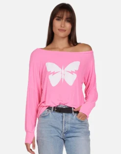 Best Lightning Butterfly Women'S Pullover Top | Krista X By Women Long Sleeve