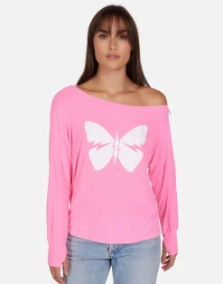 Best Lightning Butterfly Women'S Pullover Top | Krista X By Women Long Sleeve
