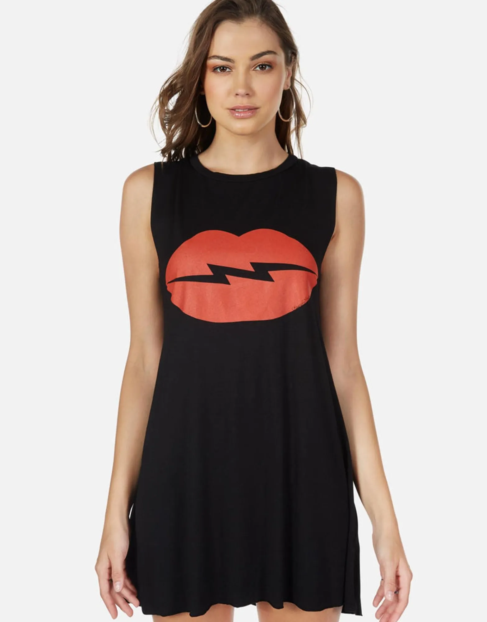 Cheap Lightning Lip Sleeveless Dress | Deanna By Women Dresses