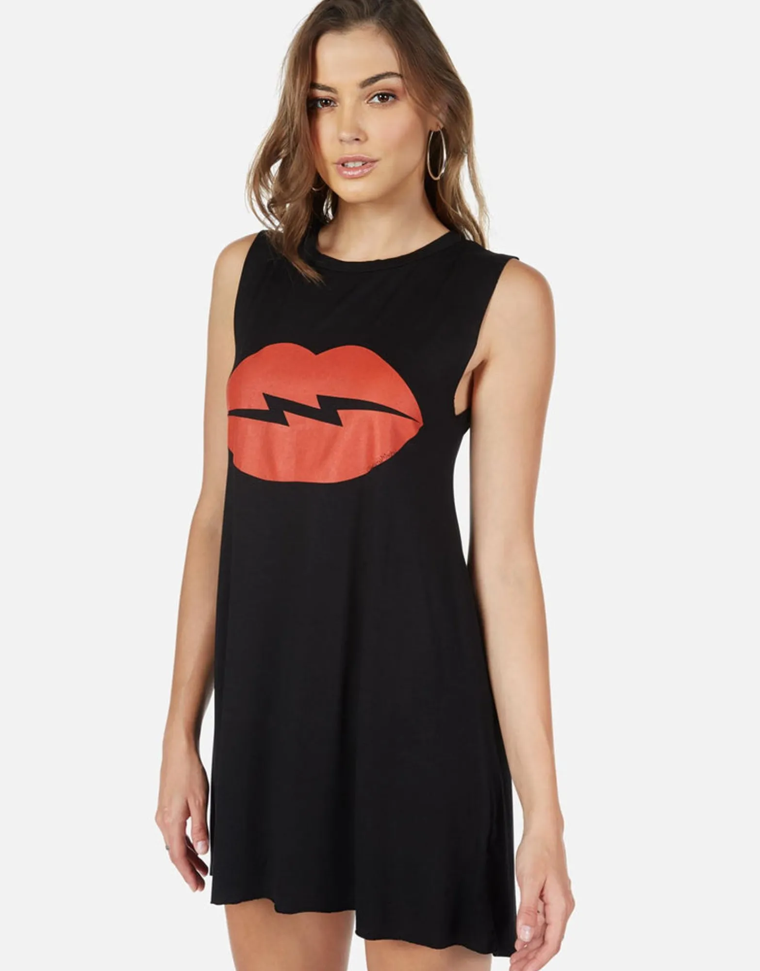 Cheap Lightning Lip Sleeveless Dress | Deanna By Women Dresses