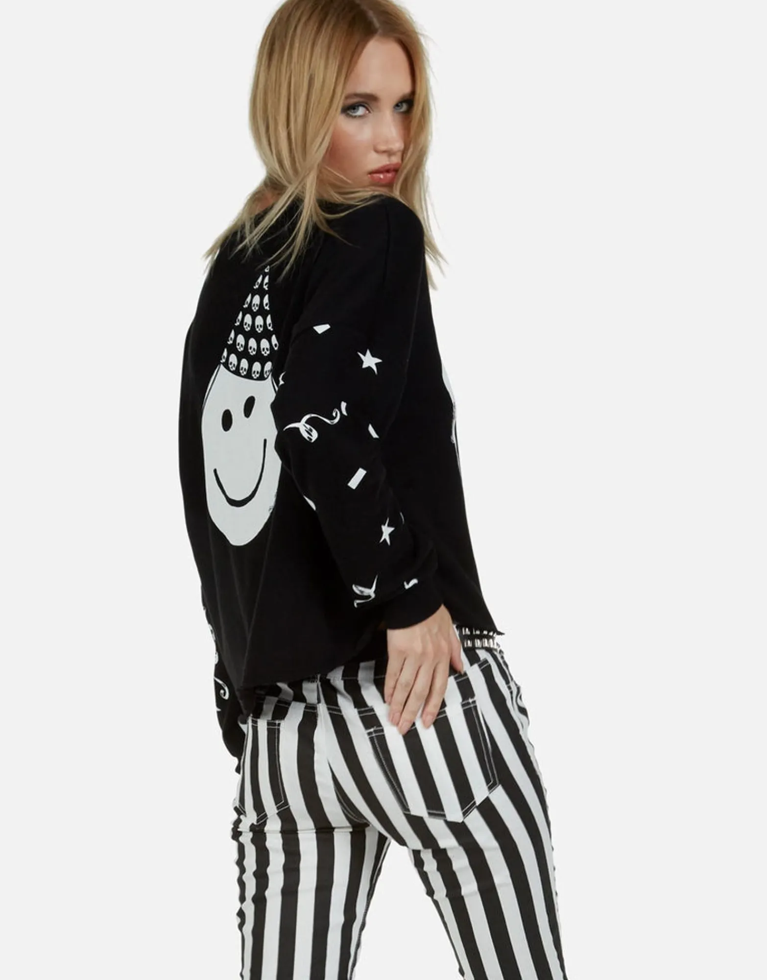Best Lightning Skull Drop Shoulder Pullover | Lee By Women Long Sleeve