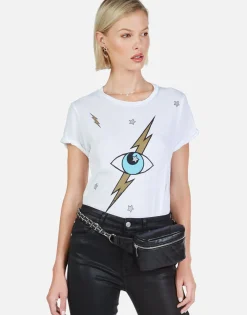 Shop Lightning Storm Eye S/S Tee W/ Back Cut-Out | Moxie By Women Short Sleeve