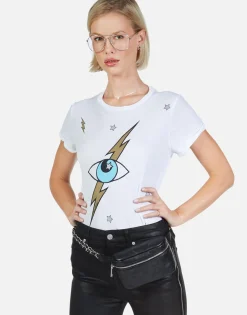 Shop Lightning Storm Eye S/S Tee W/ Back Cut-Out | Moxie By Women Short Sleeve