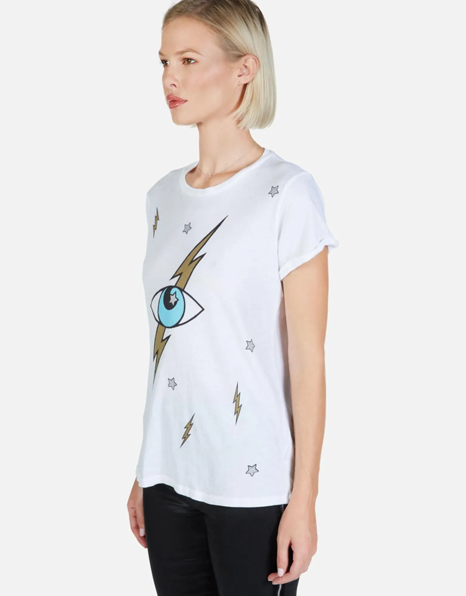 Shop Lightning Storm Eye S/S Tee W/ Back Cut-Out | Moxie By Women Short Sleeve