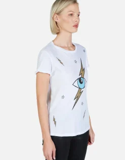Shop Lightning Storm Eye S/S Tee W/ Back Cut-Out | Moxie By Women Short Sleeve